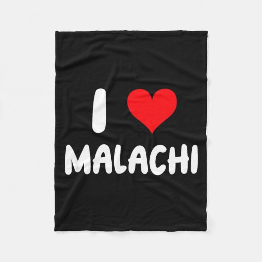 I Love Malachi - Heart - Name  Fleece Deken (Voorkant)