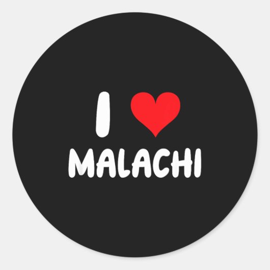 I Love Malachi - Heart - Name  Ronde Sticker (Voorkant)