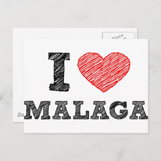 I Love Málaga Briefkaart (Voorkant / Achterkant)