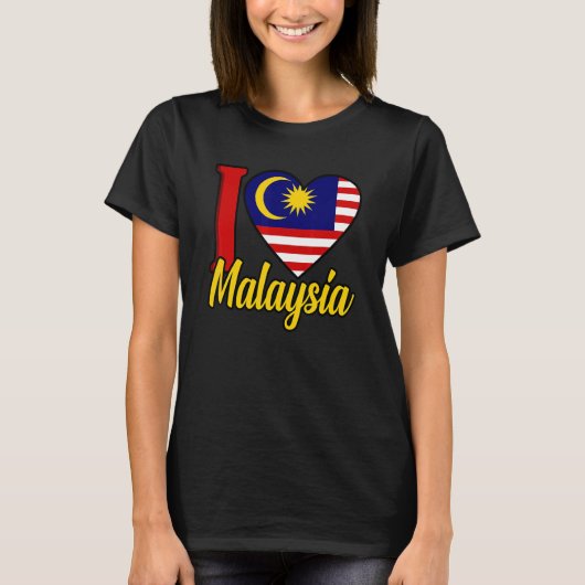 I Love Malaysia Flag T-shirt (Voorkant)