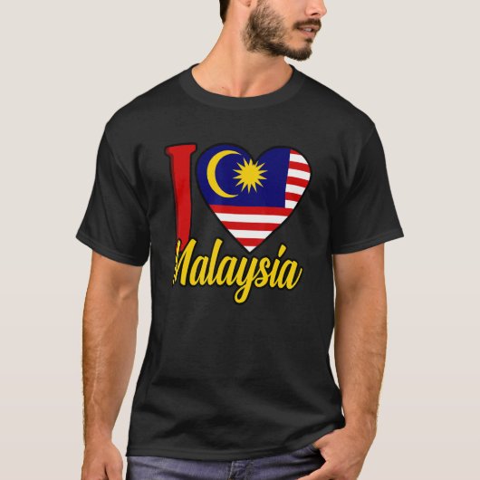 I Love Malaysia Flag T-shirt (Voorkant)