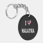 I Love Malaysia, heart-shaped flag, Sleutelhanger (Voorkant Links)
