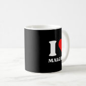 I Love Malcolm I Heart Malcolm Name Y2k Valentines Koffiemok (Voorkant rechts)