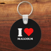 I Love Malcolm I Heart Malcolm Name Y2k Valentines Sleutelhanger (Voorkant)