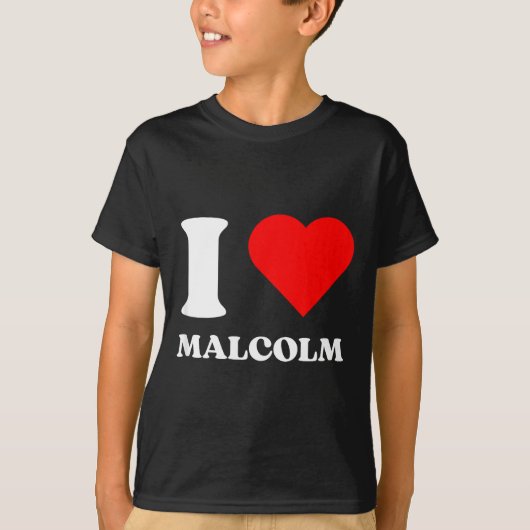I Love Malcolm I Heart Malcolm Name Y2k Valentines T-shirt (Voorkant)