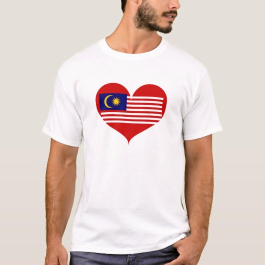 I Love Maleisië Flag T-shirt (Voorkant)