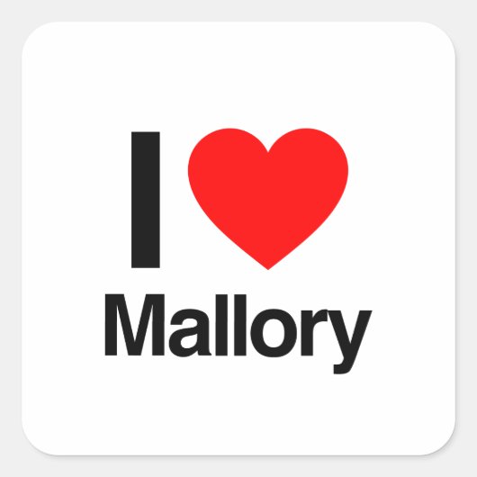 i love mallory vierkante sticker (Voorkant)