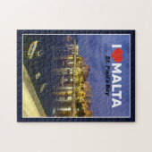 I Love Malta St.Paul's Bay By Night Mediterranean Legpuzzel (Horizontaal)