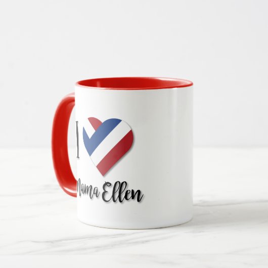 I Love Mama Ellen with Netherlands Flag Mok (Voorkant links)