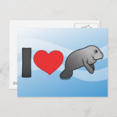 I Love Manatees Briefkaart (Voorkant / Achterkant)