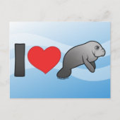 I Love Manatees Briefkaart (Voorkant)