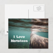 I Love Manatees Briefkaart (Voorkant / Achterkant)