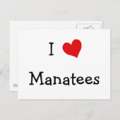 I Love Manatees Briefkaart (Voorkant / Achterkant)