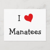 I Love Manatees Briefkaart (Voorkant)