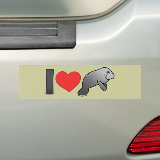 I Love Manatees Bumpersticker (Op auto)