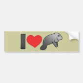 I Love Manatees Bumpersticker (Voorkant)