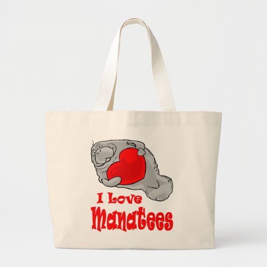 I Love Manatees Canvas tas (Voorkant)