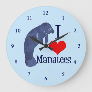 I Love Manatees Grote Klok