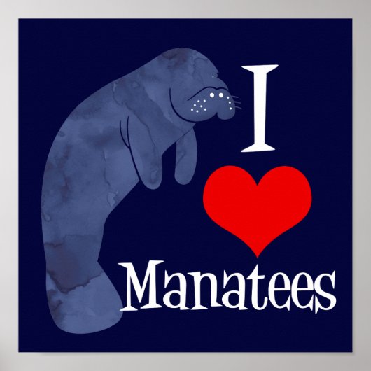 I Love Manatees Poster (Voorkant)