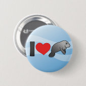 I Love Manatees Ronde Button 5,7 Cm (Voorkant /achterkant)