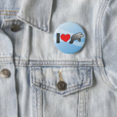 I Love Manatees Ronde Button 5,7 Cm (In situ)