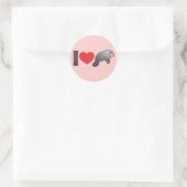 I Love Manatees Ronde Sticker (Tas)