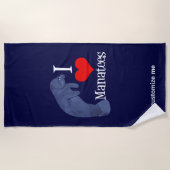 I Love Manatees Strandlaken (Voorkant)