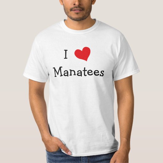 I Love Manatees T-shirt (Voorkant)
