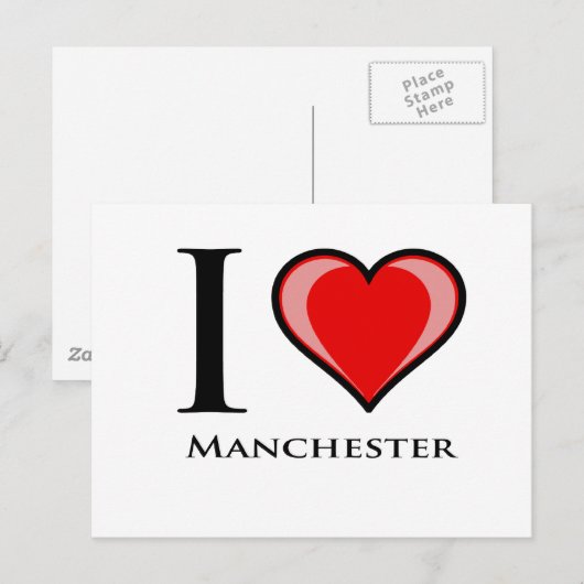 I Love Manchester Briefkaart (Voorkant / Achterkant)