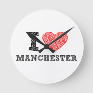 I-love-Manchester Ronde Klok