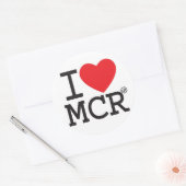 I Love Manchester Ronde Sticker (Envelop)