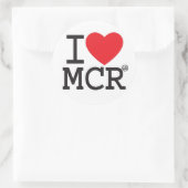 I Love Manchester Ronde Sticker (Tas)