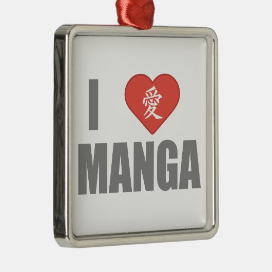 I Love Manga Metalen Ornament (Rechts)