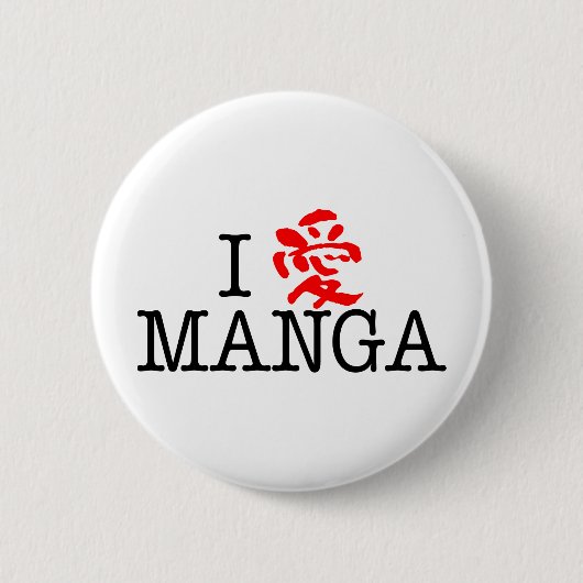 I Love Manga Ronde Button 5,7 Cm (Voorkant)