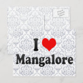 I Love Mangalore, India Briefkaart (Voorkant / Achterkant)