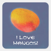 I Love Mango Vierkante Sticker (Voorkant)