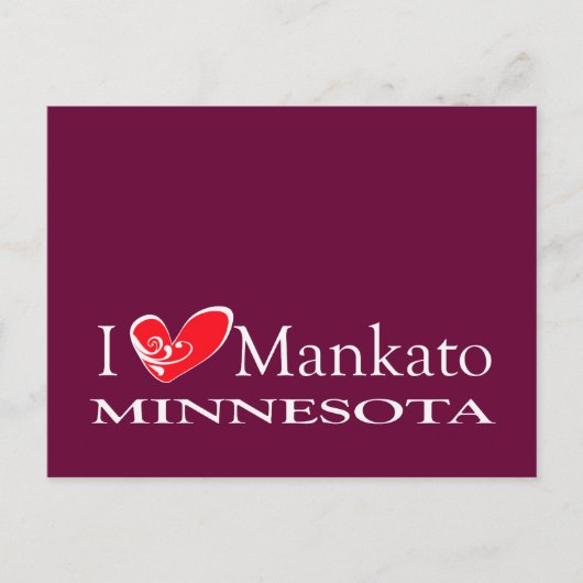 I Love Mankato Minnesota Briefkaart (Voorkant)