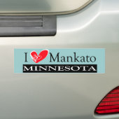 I Love Mankato Minnesota Bumpersticker (Op auto)