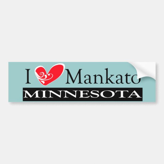 I Love Mankato Minnesota Bumpersticker (Voorkant)