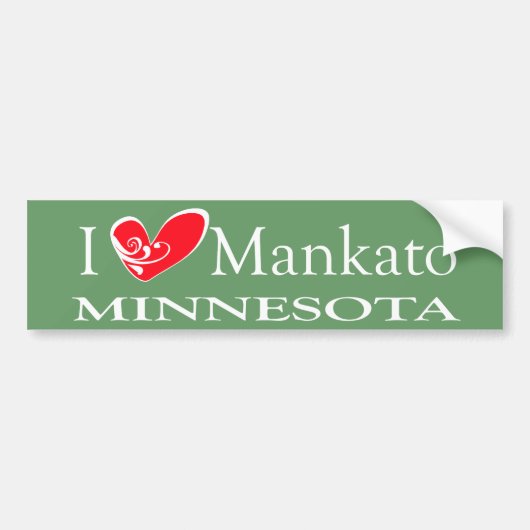 I Love Mankato Minnesota Bumpersticker (Voorkant)