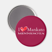 I Love Mankato Minnesota Magneet (Voorkant / Achterkant)