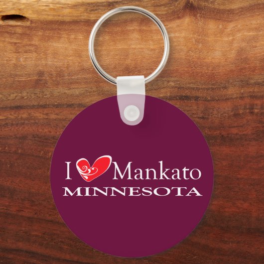 I Love Mankato Minnesota Sleutelhanger (Voorkant)
