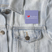 I Love Mankato Minnesota Vierkante Button 5,1 Cm (In situ)