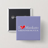 I Love Mankato Minnesota Vierkante Button 5,1 Cm (Voorkant /achterkant)