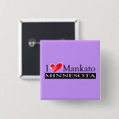I Love Mankato Minnesota Vierkante Button 5,1 Cm (Voorkant /achterkant)