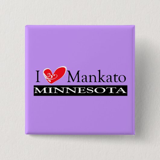I Love Mankato Minnesota Vierkante Button 5,1 Cm (Voorkant)