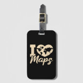 I Love Maps, Geography Bagagelabel (Voorkant (verticaal))