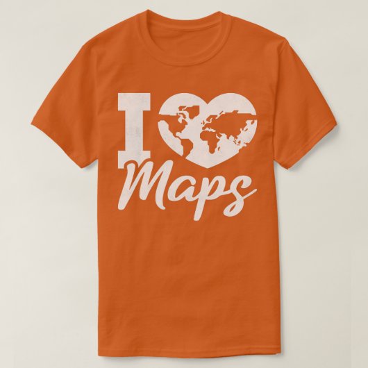 I Love Maps Geography T-shirt (Design voorkant)