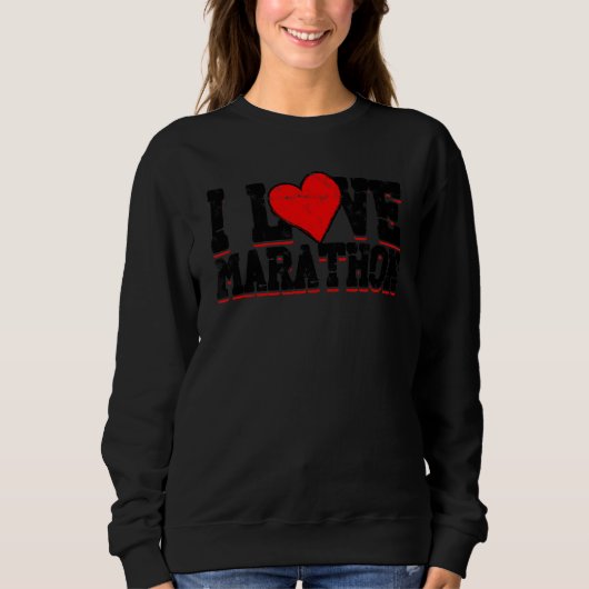 I Love Marathon Sport Fun run Trui (Voorkant)