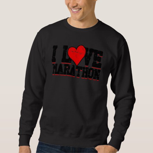 I Love Marathon Sport Fun run Trui (Voorkant)